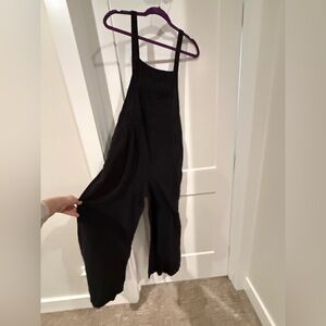 Black linen overalls